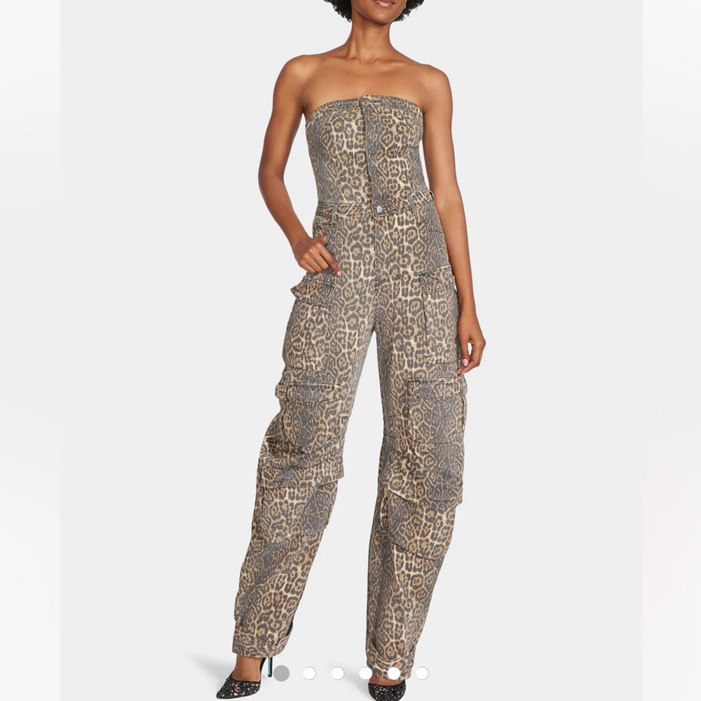 Betsey Johnson Gina Cargo Jumpsuit- Leopard